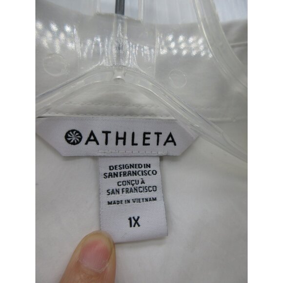 Athleta Top 1X Plus Levitate Poplin Tank Blouse Cinch Waist NEW * - Picture 11 of 13